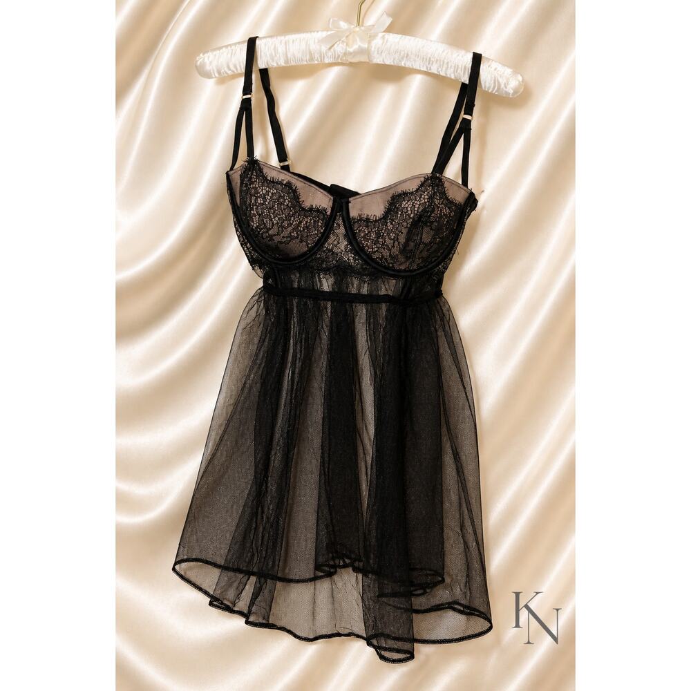 Victoria’s Secret black lace babydoll — new without tags